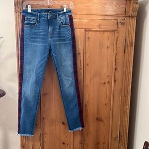 Aqua Side Stripe Skinny Jeans, size 27